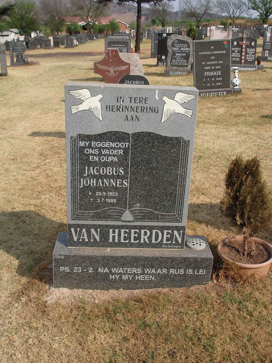 HEERDEN Jacobus Johannes, van 1923-1999