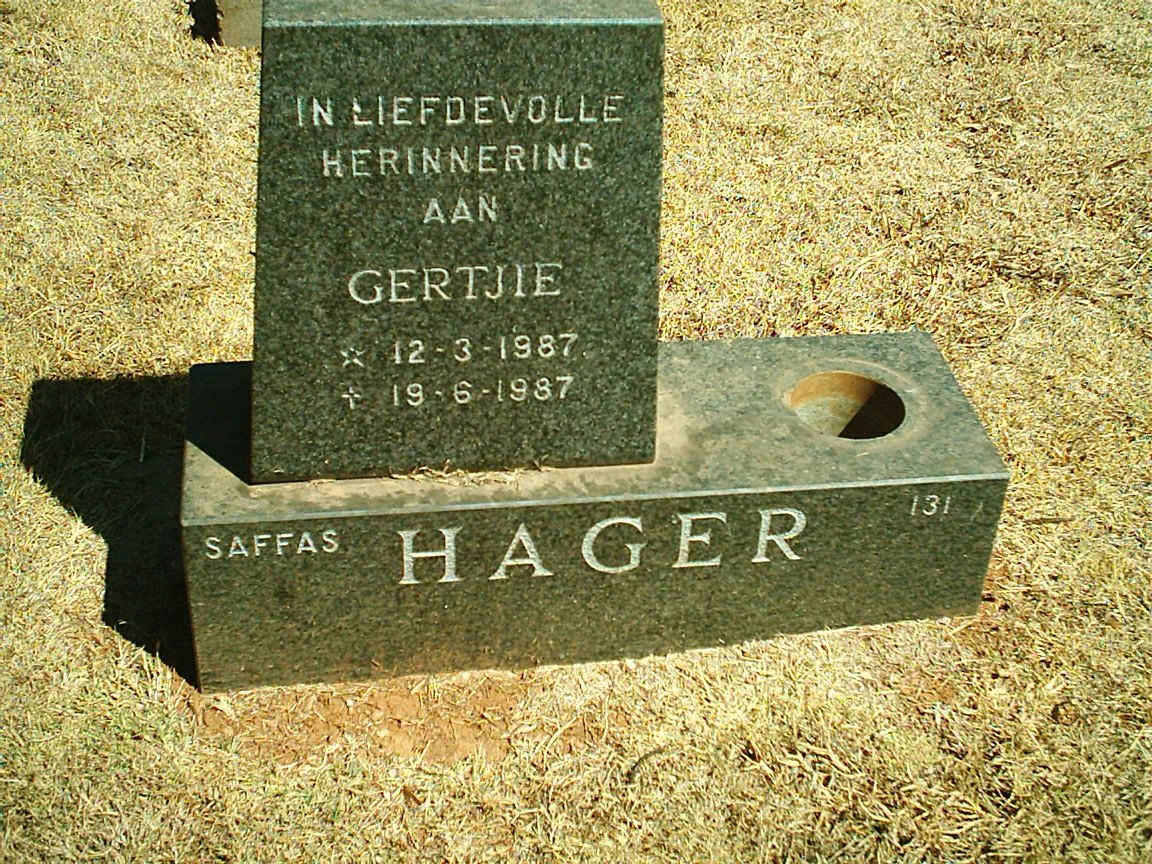 HAGER Gertjie 1987-1987