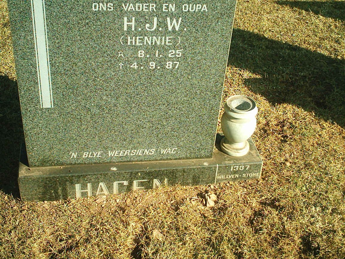 HAGEN H.J.W. 1925-1987