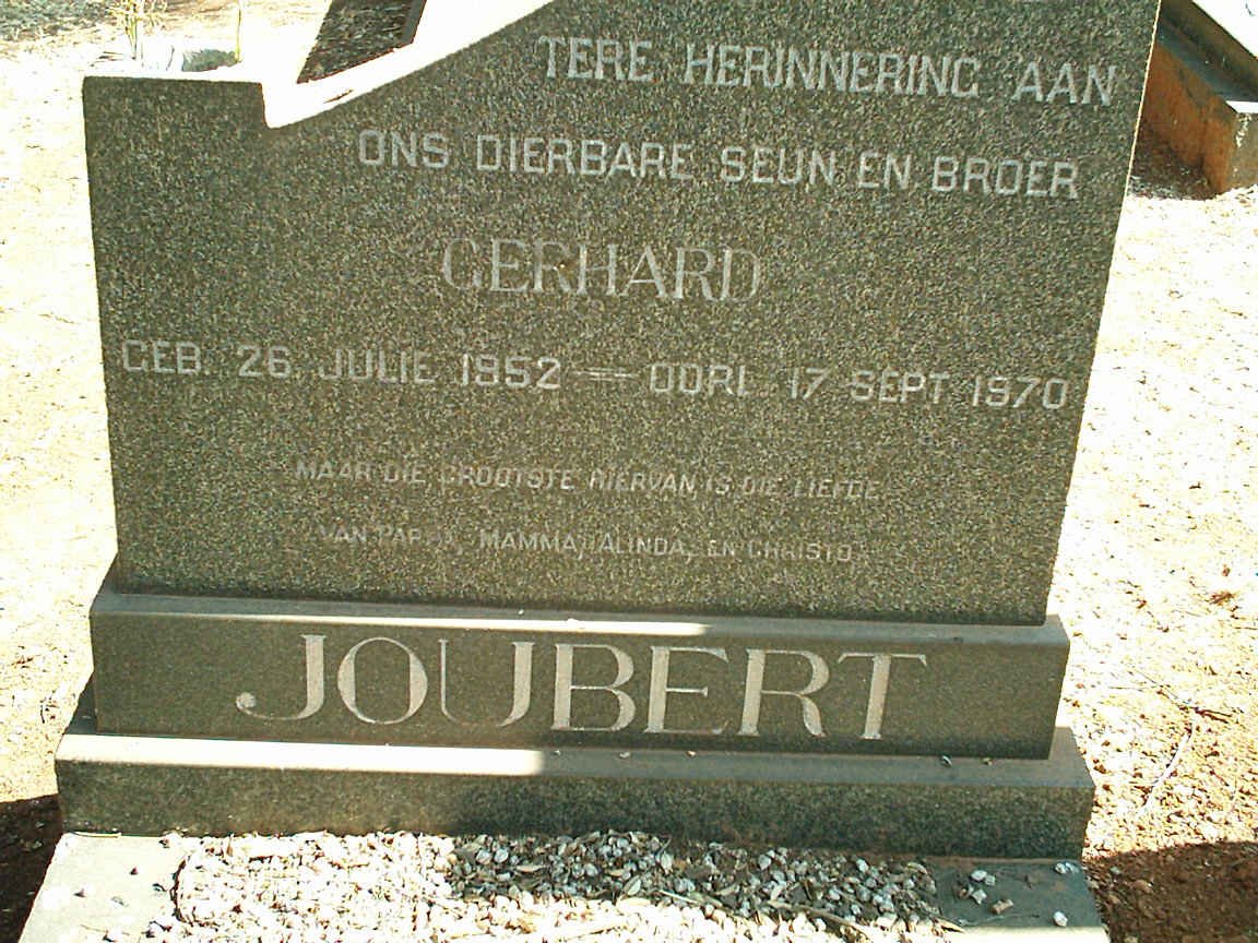 JOUBERT Gerhard 1952-1970