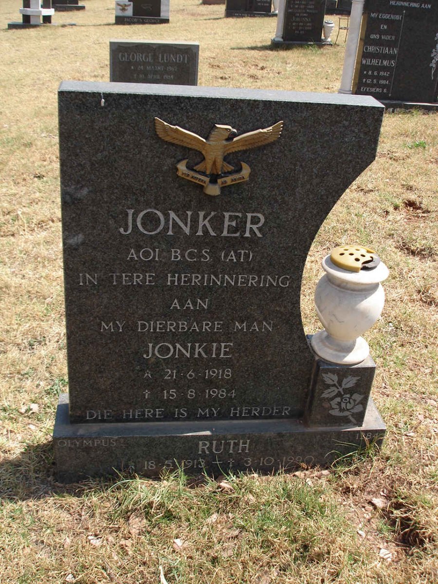 JONKER Jonkie 1918-1984 &amp; Ruth 1913-1990
