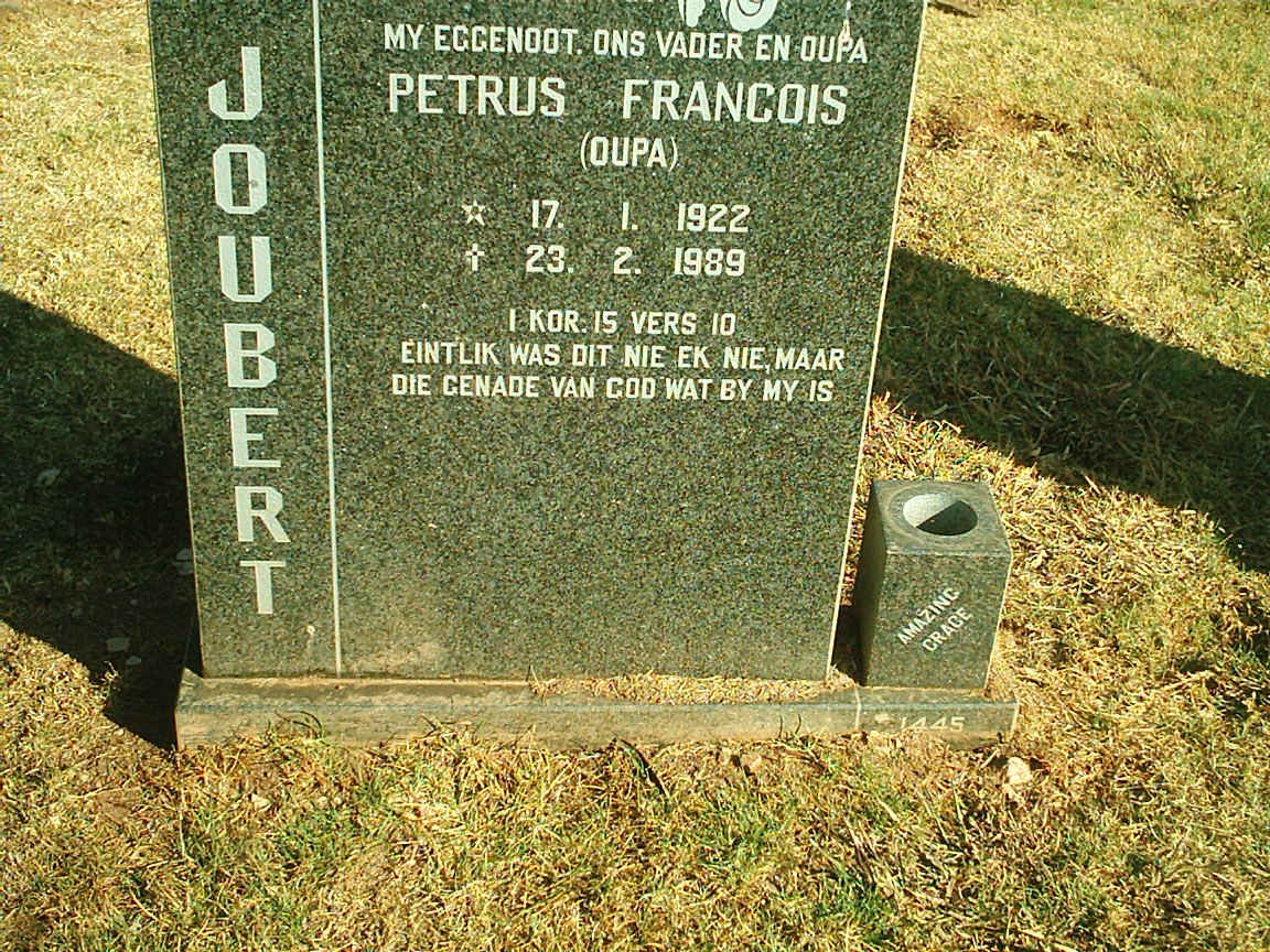JOUBERT Petrus Francois 1922-1989