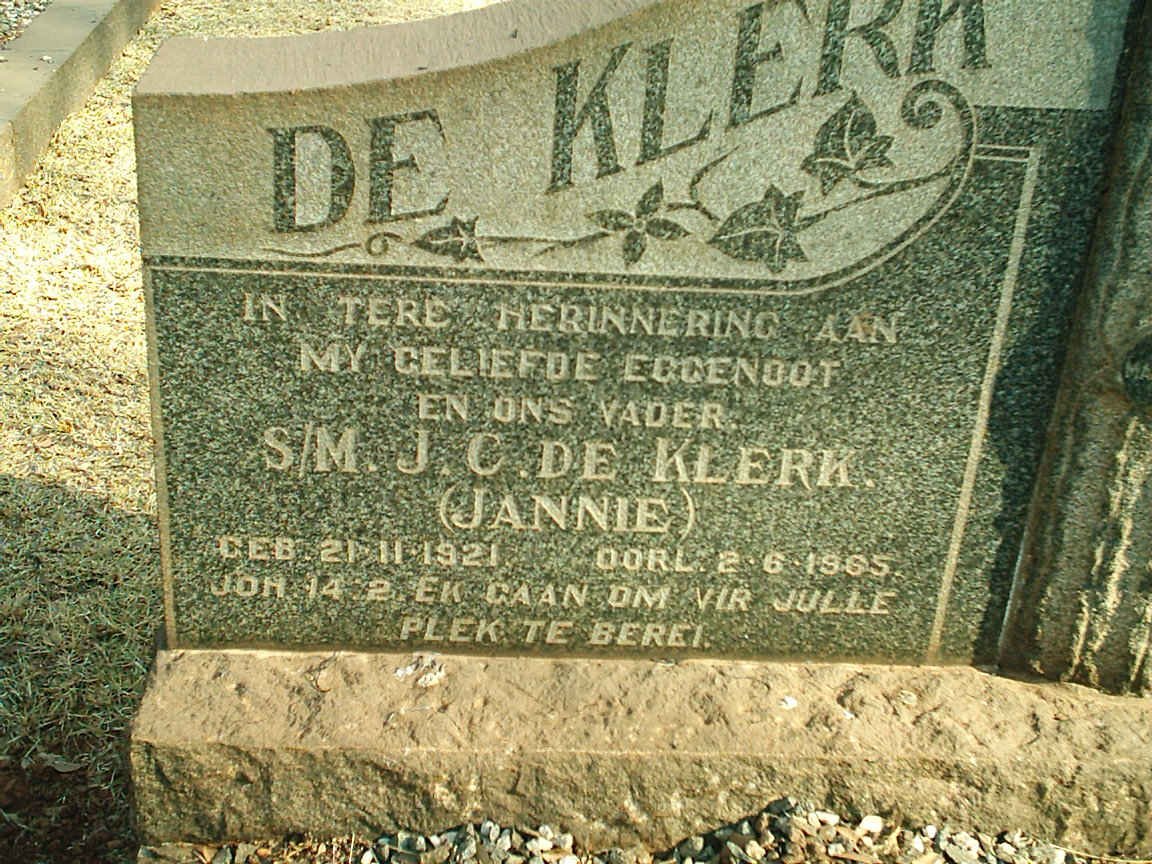 KLERK J.C., de 1921-1965