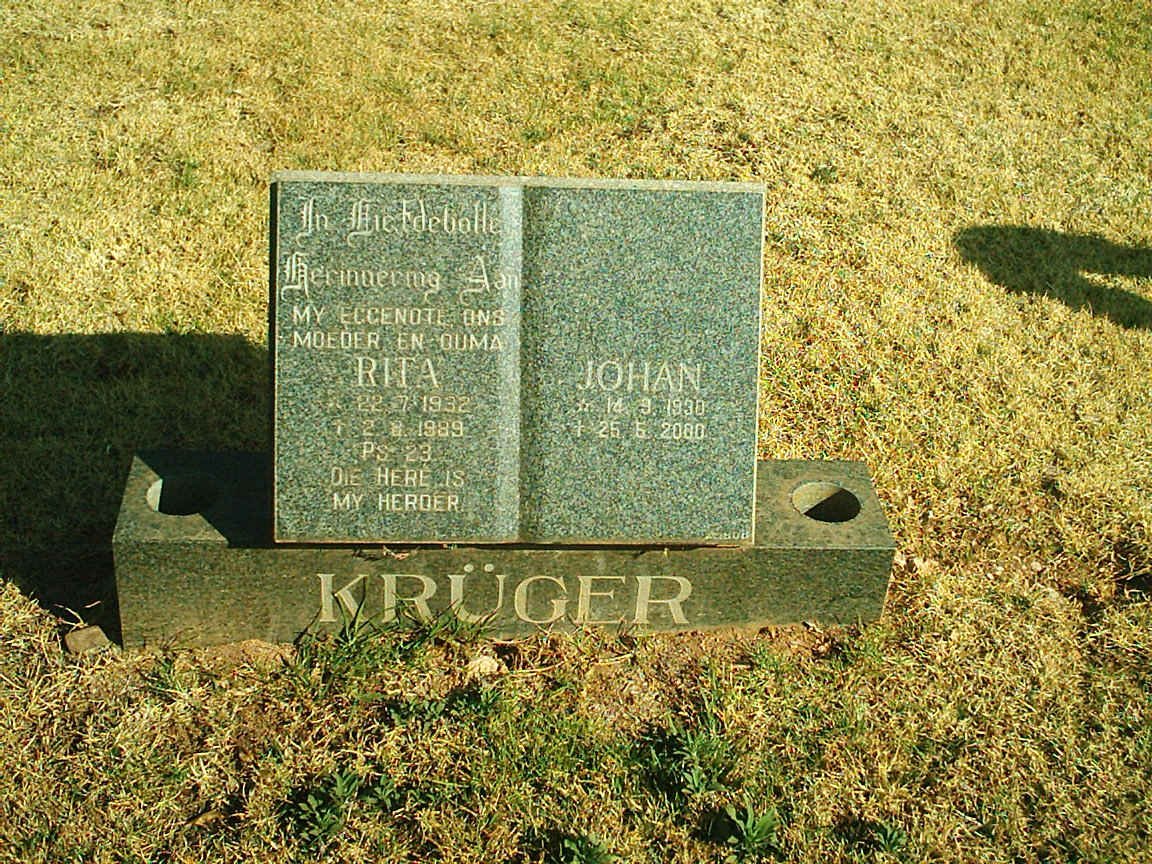 KRUGER Johan 1930-2000 &amp; Rita 1932-1989