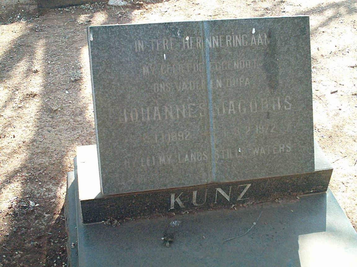 KUNZ Johannes Jacobus 1892-1972