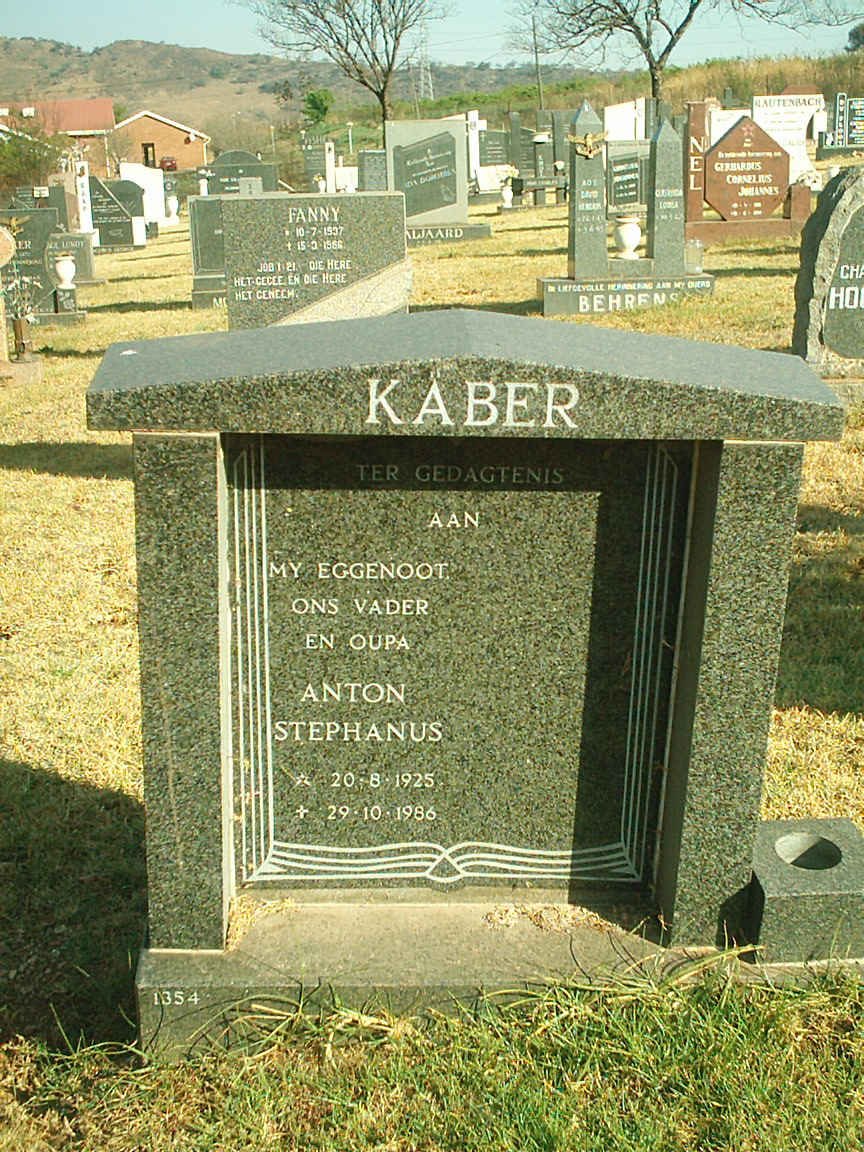 KABER Anton Stephanus 1925-1986