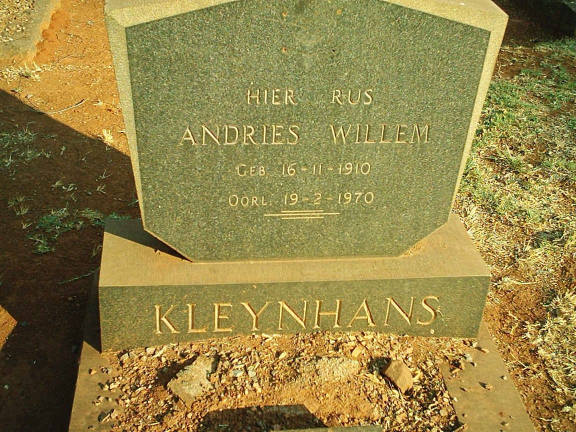 KLEYNHANS Andries Willem 1910-1970
