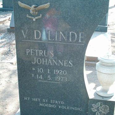 LINDE Petrus Johannes, v.d. 1920-1973