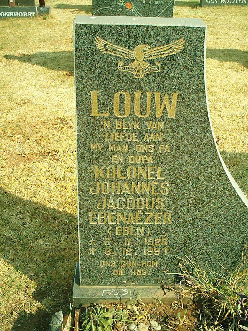 LOUW Johannes Jacobus Ebenaezeer 1926-1997