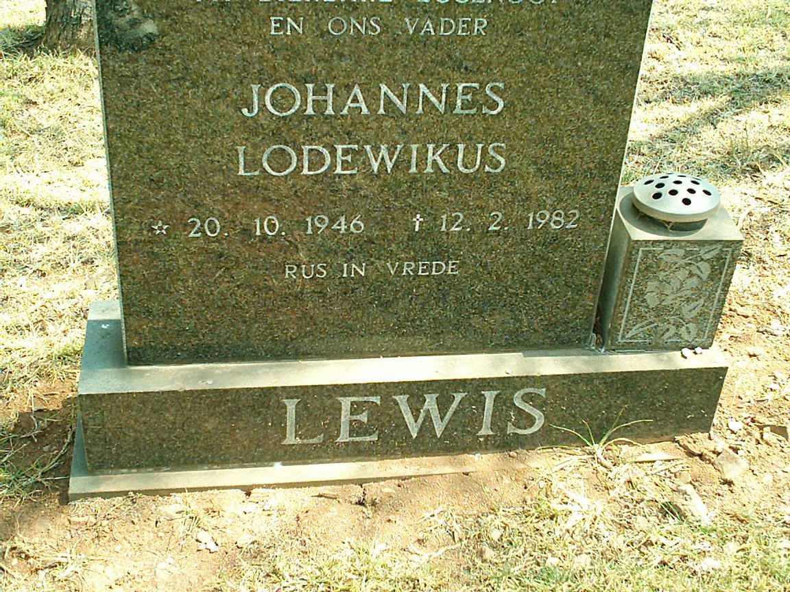 LEWIS Johannes Lodewikus 1946-1982