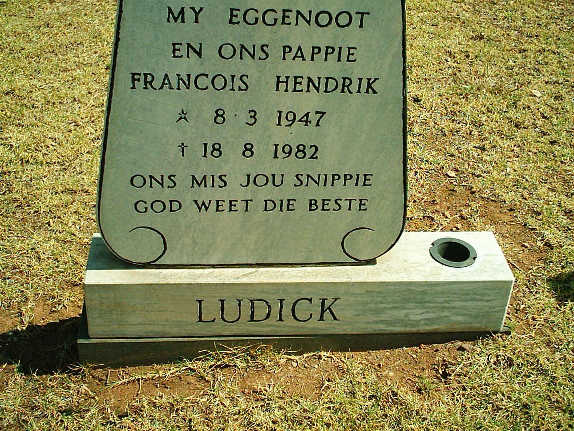 LUDICK Francois Hendrik 1947-1982