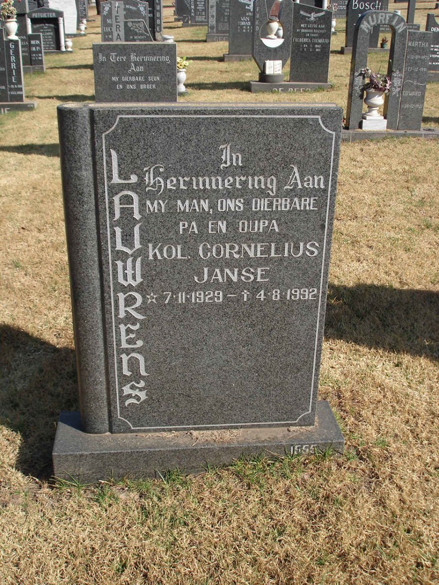 LAUWRENS Cornelius Janse 1929-1992