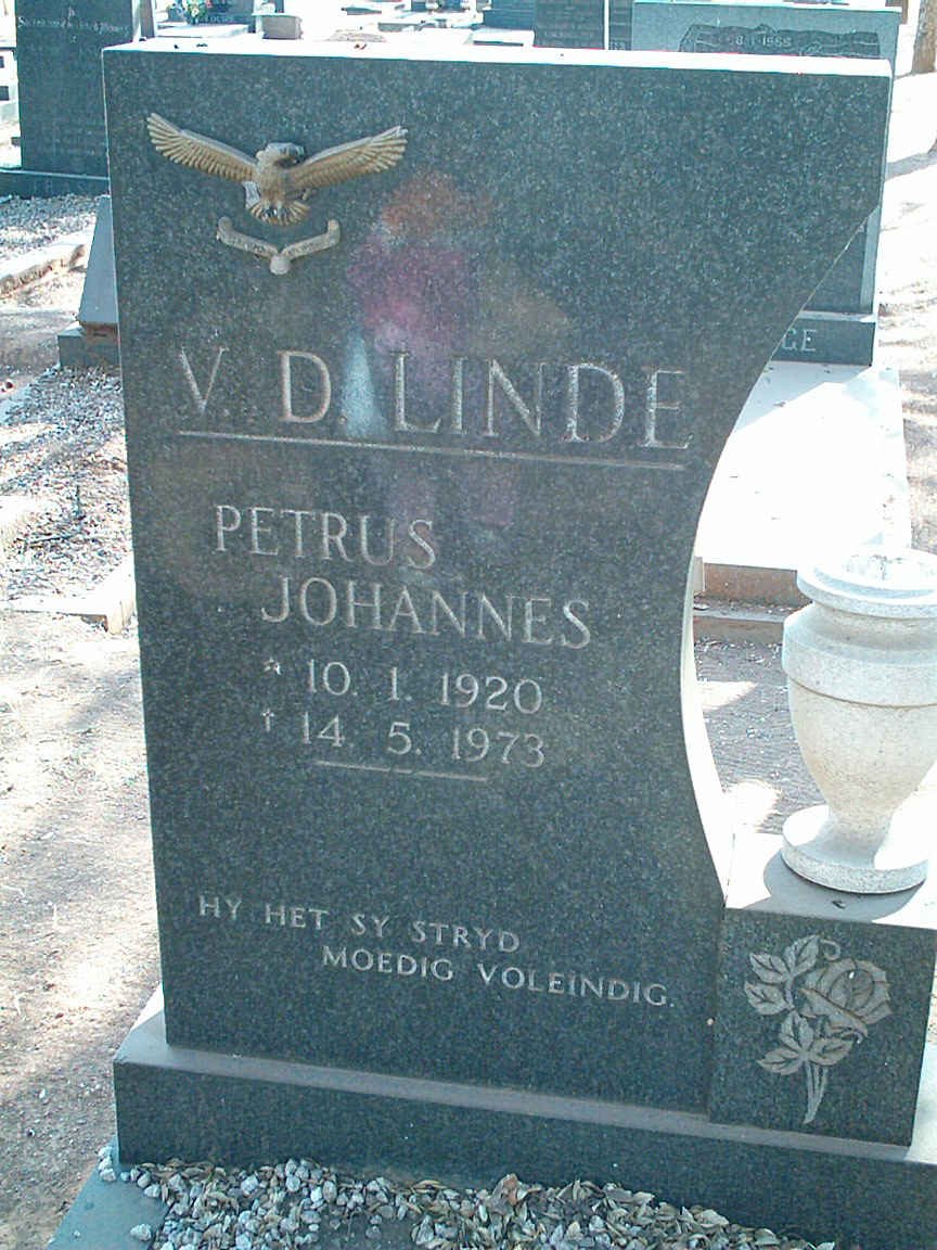LINDE Petrus Johannes, v.d. 1920-1973