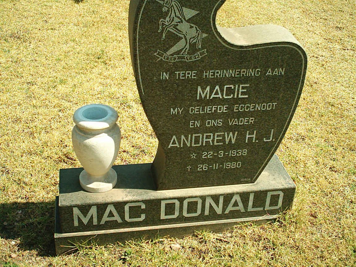 MacDONALD Andrew H.J. 1938-1980