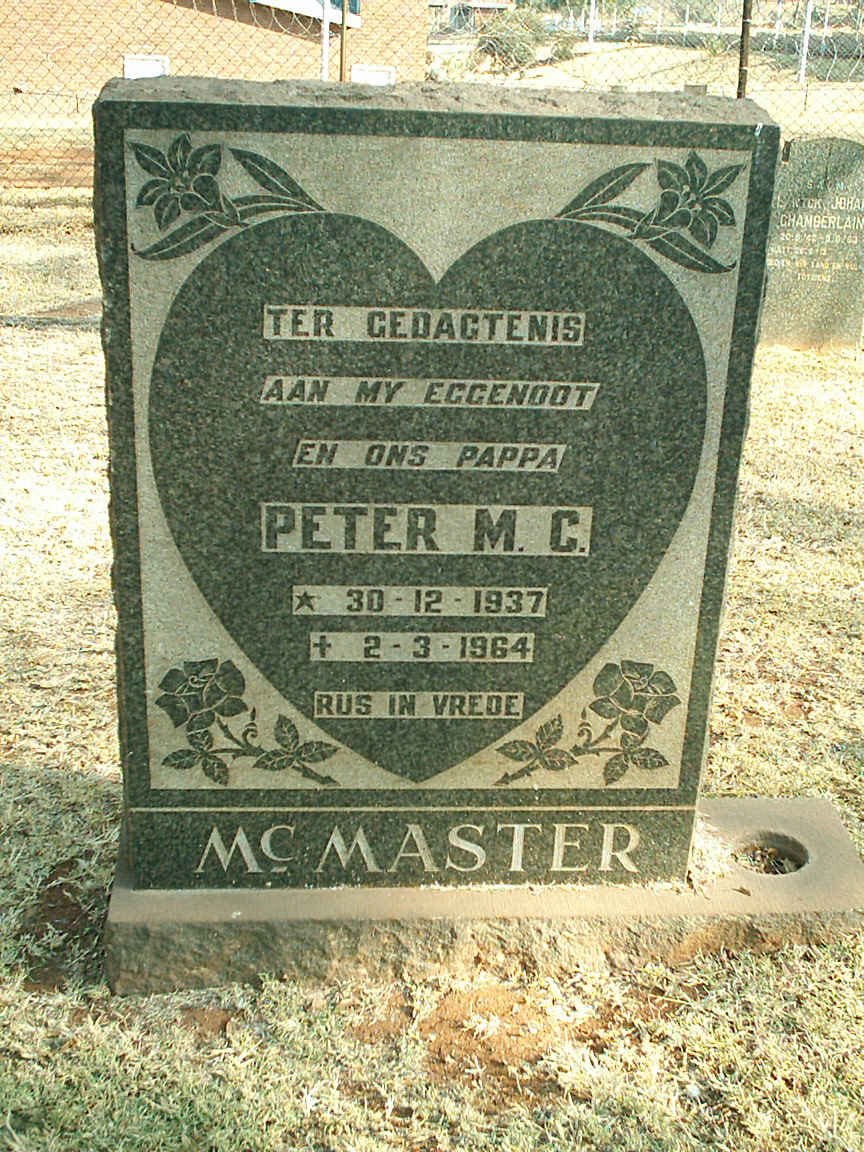 McMASTER Peter M.C. 1937-1964