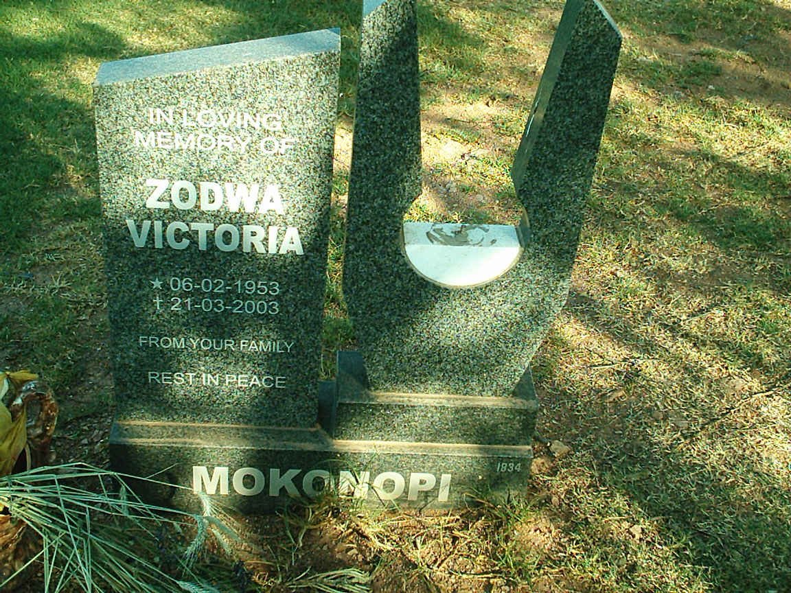 MOKONOPI Zodwa Victoria 1953-2003