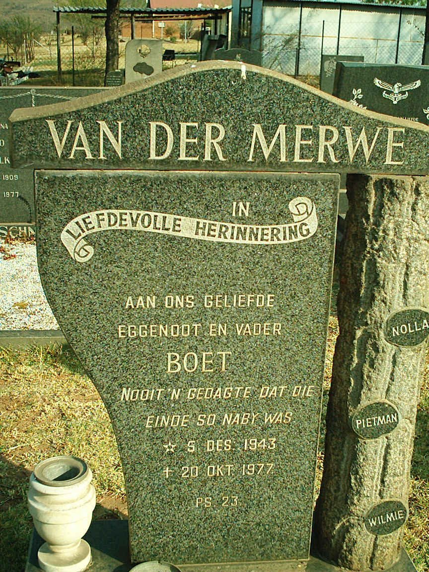 MERWE Boet, van der 1943-1977