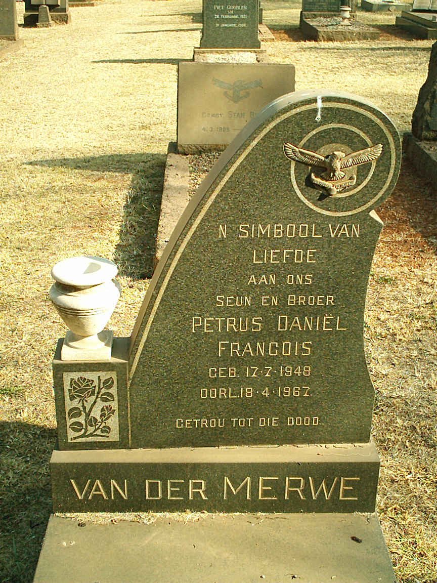 MERWE Petrus Daniël Francois, van der 1948-1967