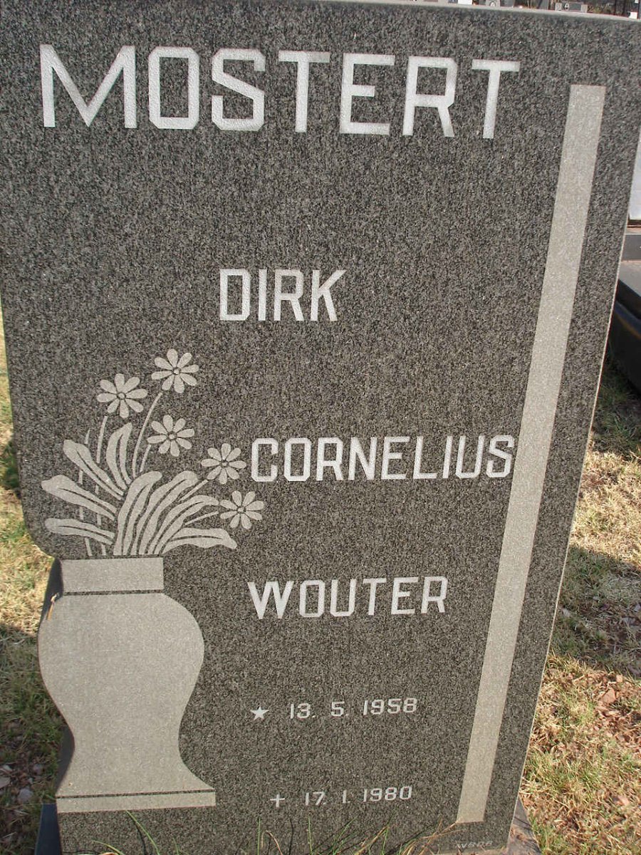 MOSTERT Dirk Cornelius Wouter 1958-1980