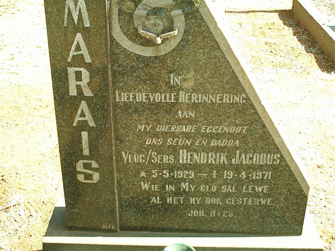 MARAIS Hendrik Jacobus 1929-1971