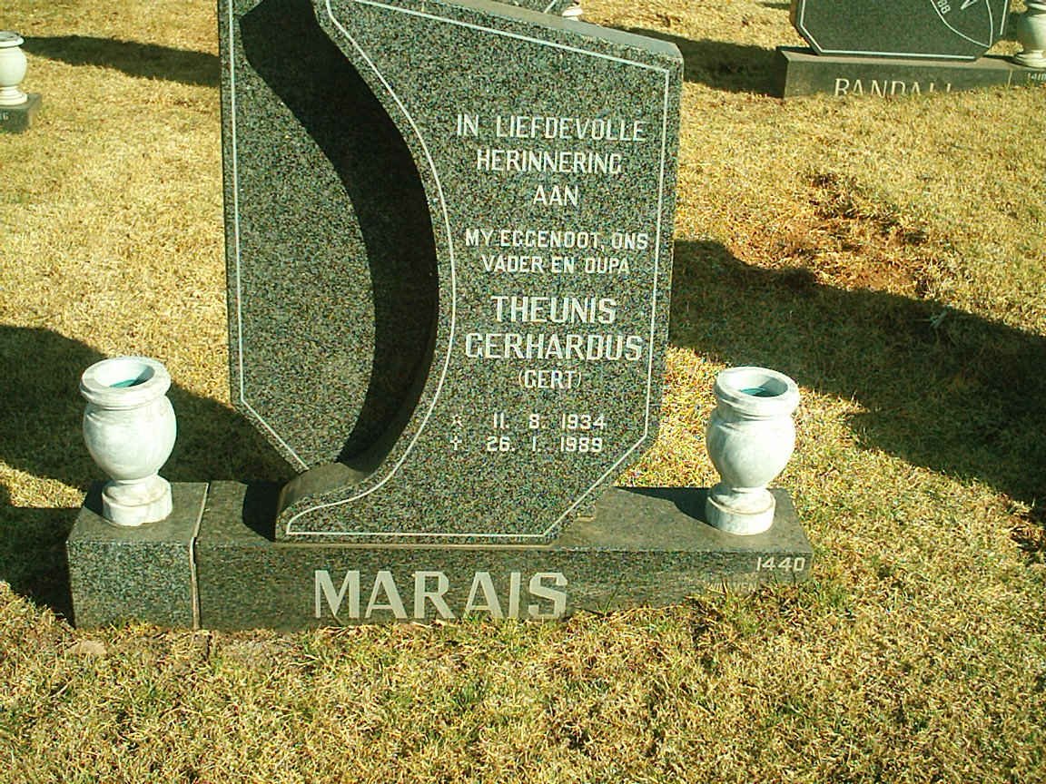 MARAIS Theunis Gerhardus 1934-1989