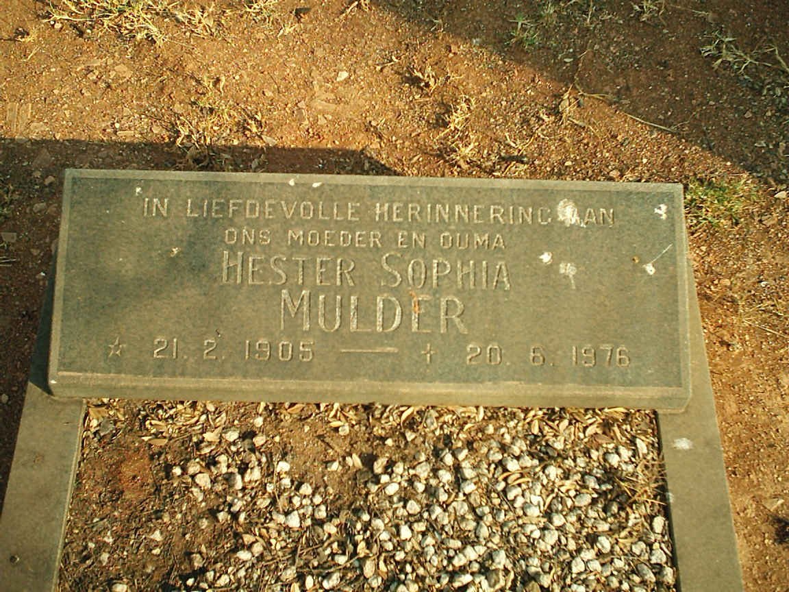 MULDER Hester Sophia 1905-1976