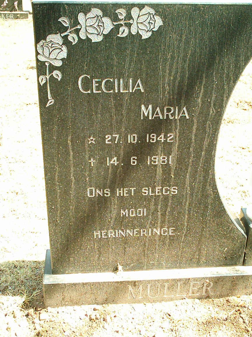 MULLER Cecilia Maria 1942-1981