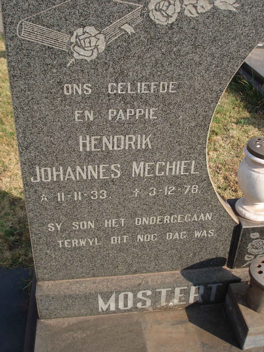 MOSTERT Hendrik Johannes Mechiel 1933-1978