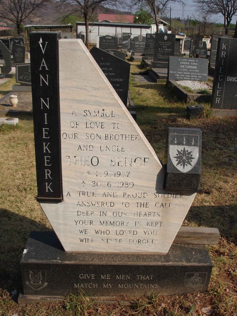 NIEKERK Theo Bence, van 1957-1980