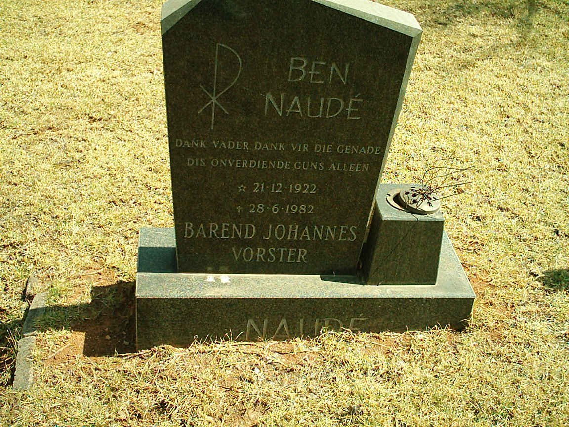 NAUDE Barend Johannes Vorster 1922-1982