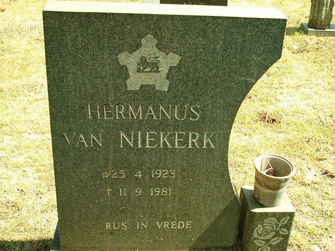 NIEKERK Hermanus, van 1923-1981