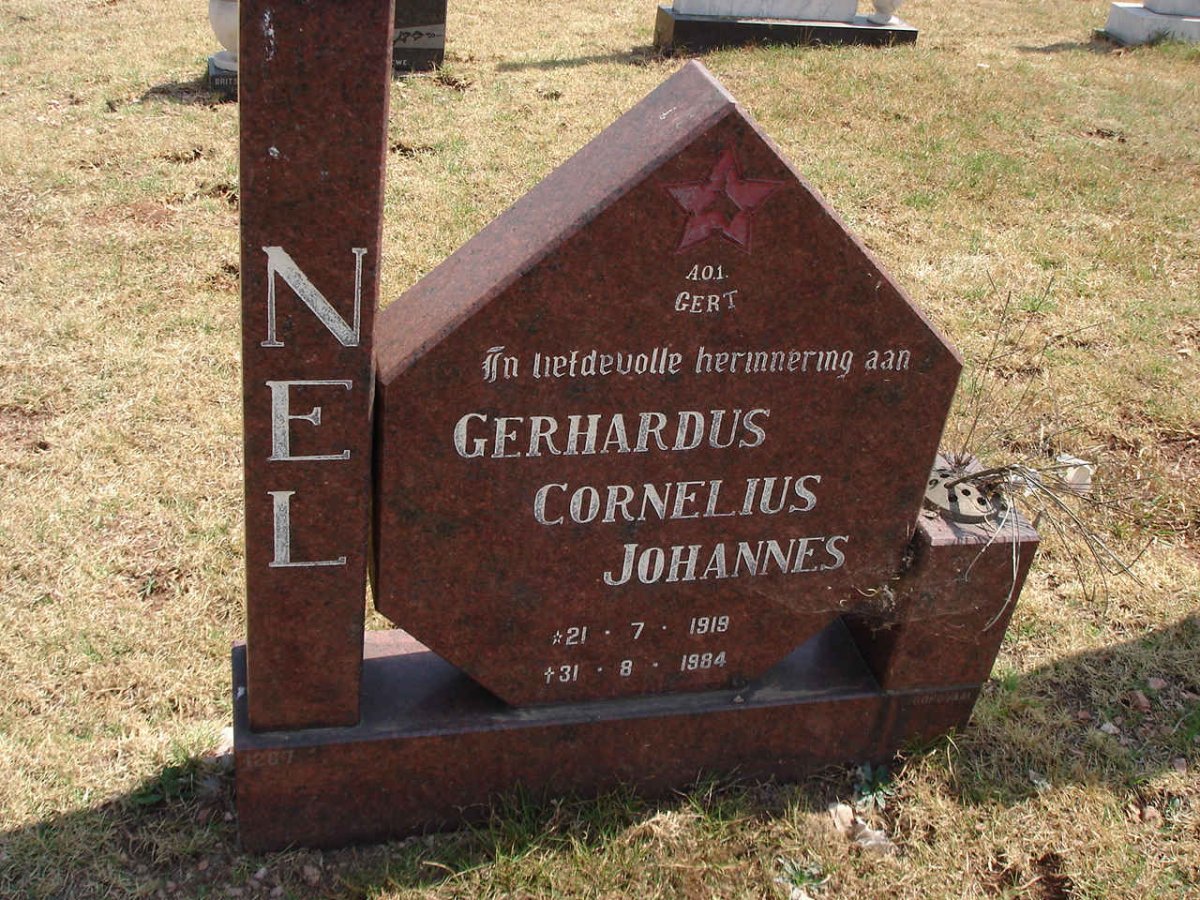 NEL Gerhardus Cornelius Johannes 1919-1984
