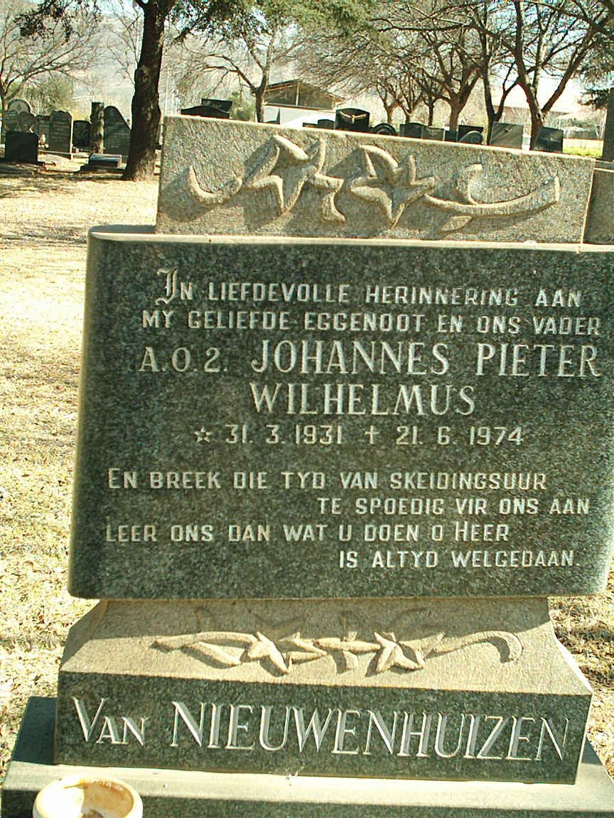 NIEWENHUIZEN Johannes Pieter Wilhelmus, van 1931-1974