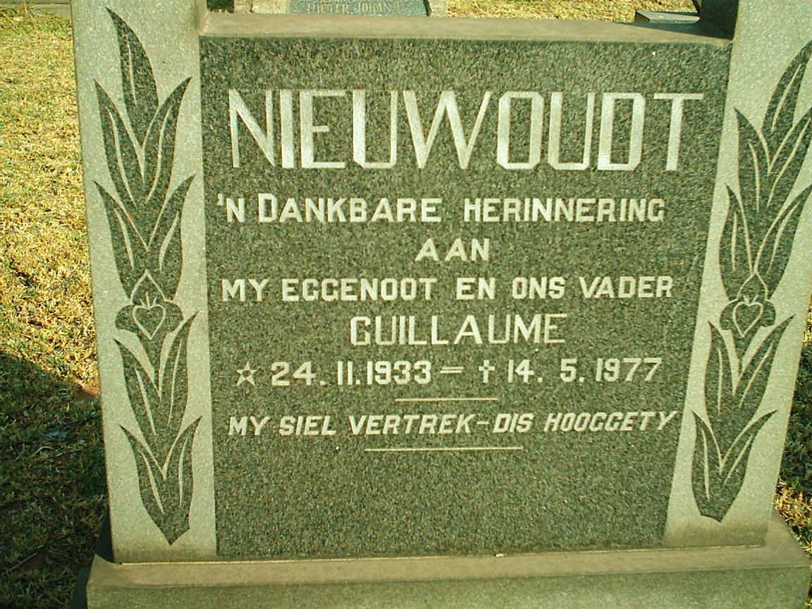 NIEUWOUDT Guillaume 1933-1977