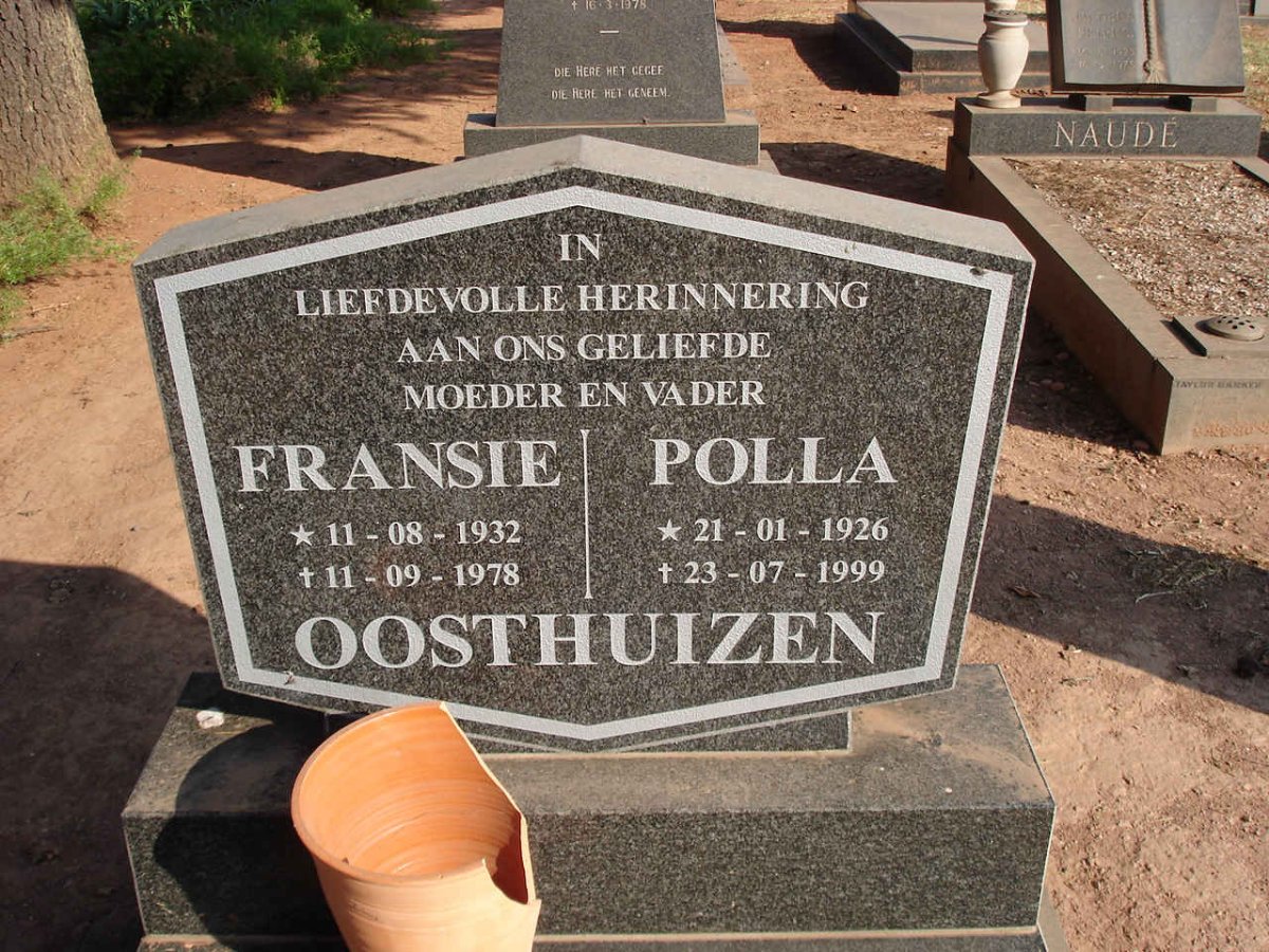 OOSTHUIZEN Fransie 1932-1978 &amp; Polla 1926-1999