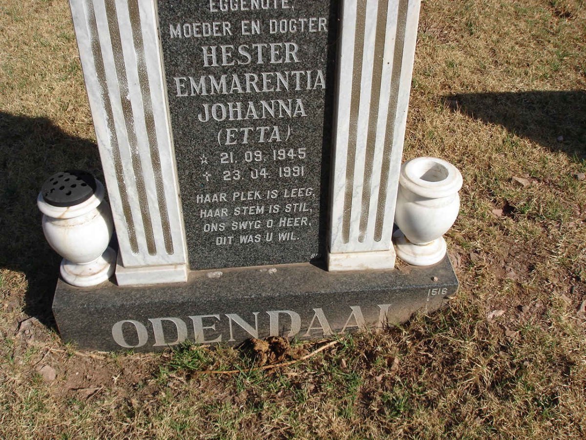 ODENDAAL Hester Emmarentia Johanna 1945-1991
