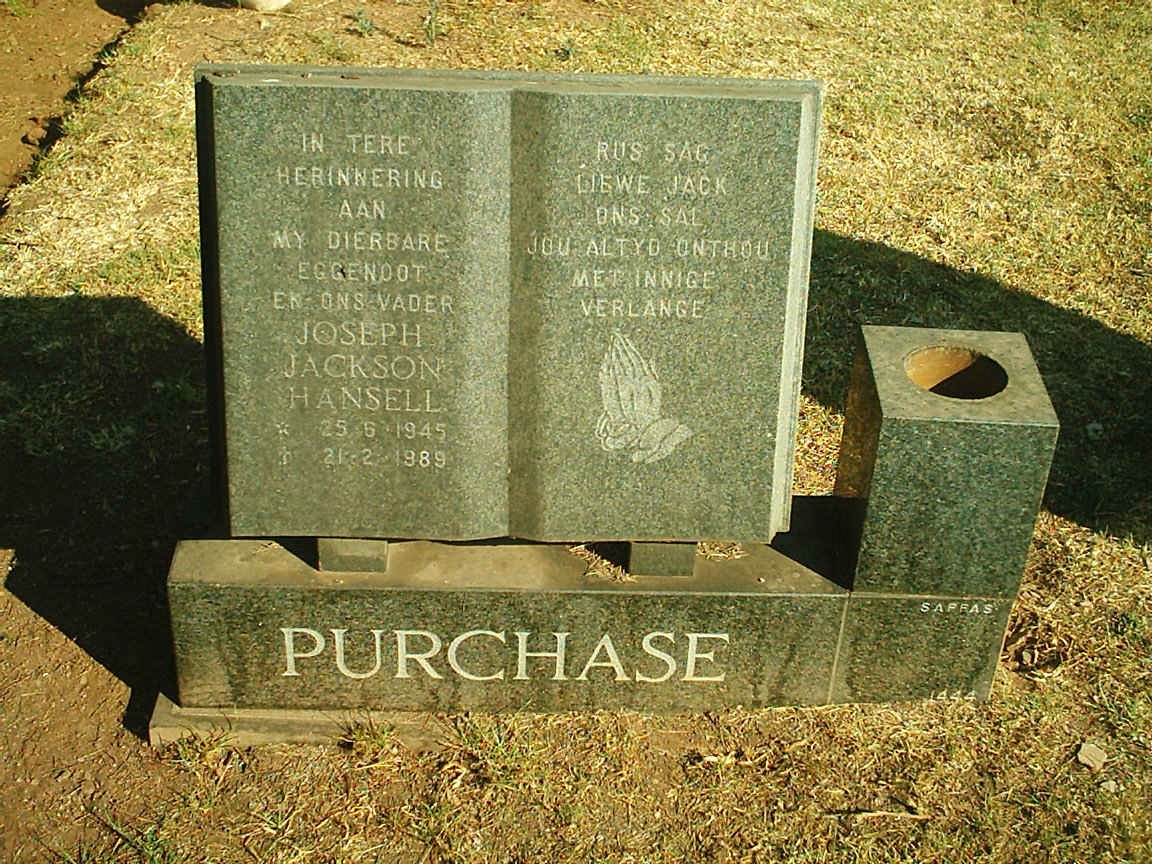 PURCHASE Joseph Jackson Hansell 1945-1989