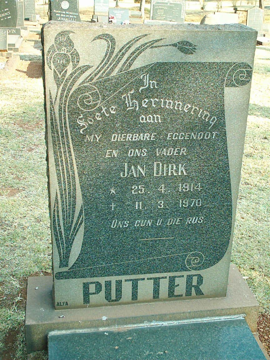 PUTTER Jan Hendrik 1914-1970