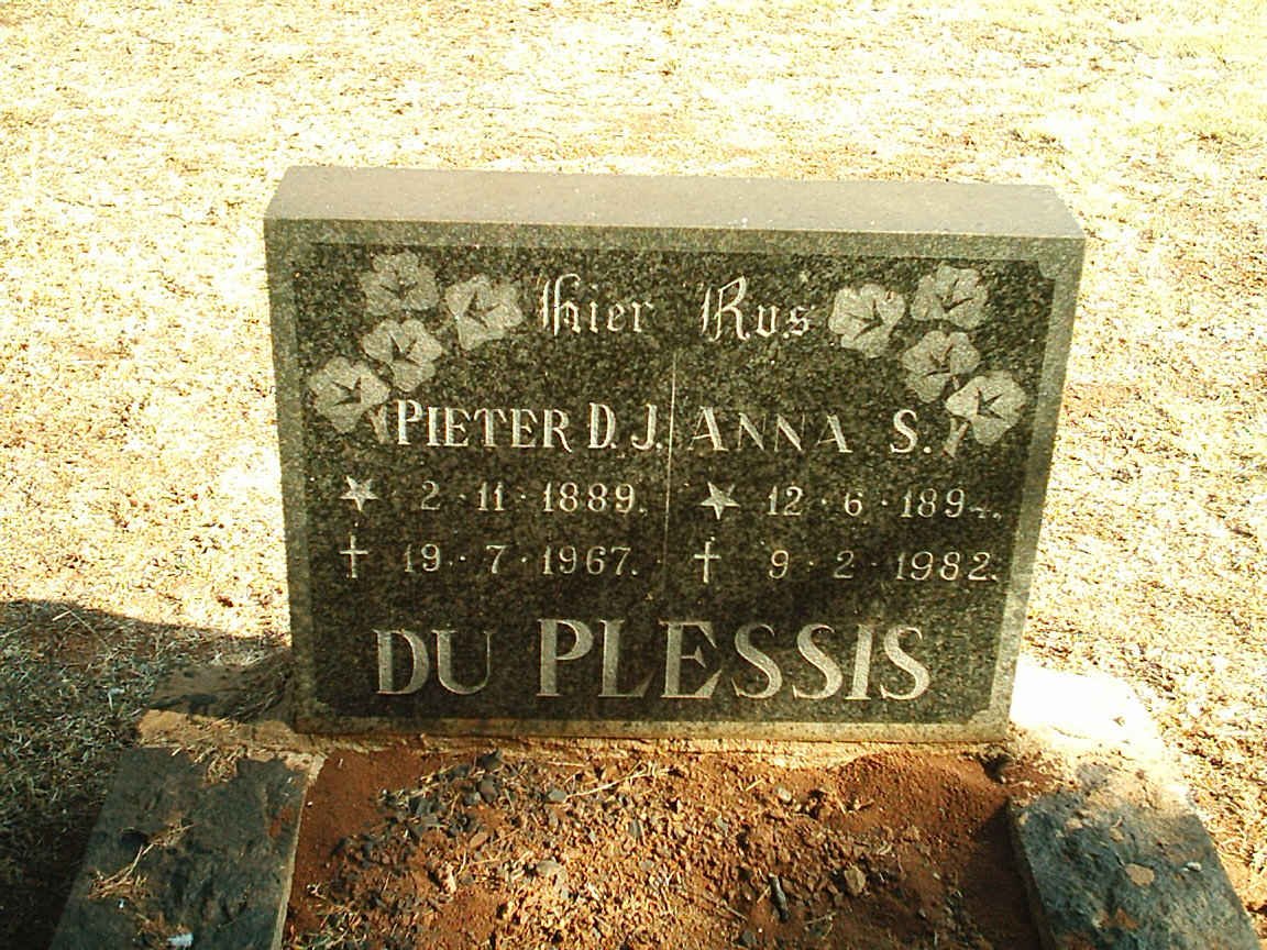 PLESSIS Pieter D.J., du 1889-1967 &amp; Anna S. 1894-1982