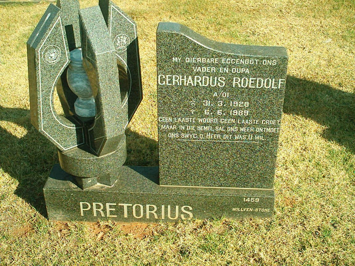 PRETORIUS Gerhardus Roedolf 1928-1989