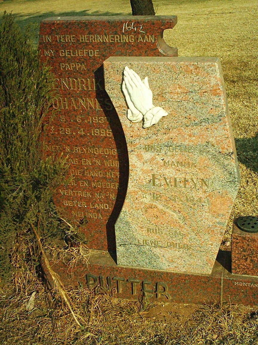 PUTTER Hendrik Johannes 1937-1995 &amp; Evelyn 1943-