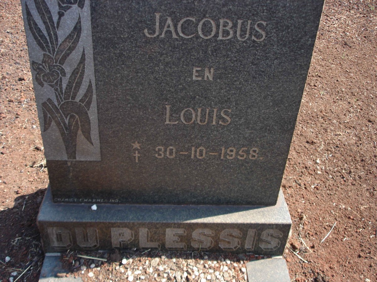 PLESSIS Jacobus, du 1958-1958 :: PLESSIS Louis, du 1958-1958