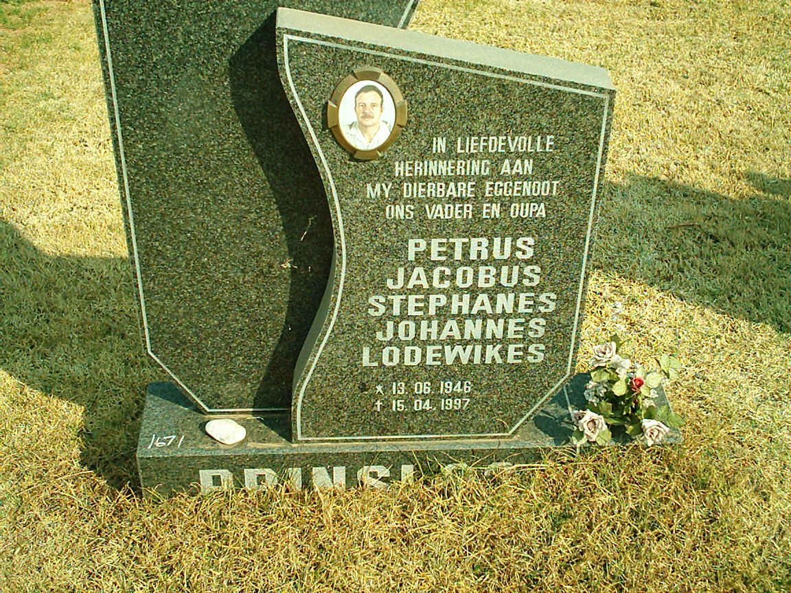 PRINSLOO Petrus Jacobus Stephanus Johannes Lodewikes 1946-1997