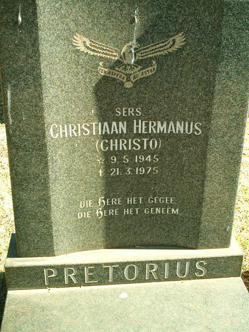PRETORIUS Christiaan Hermanus 1945-1975
