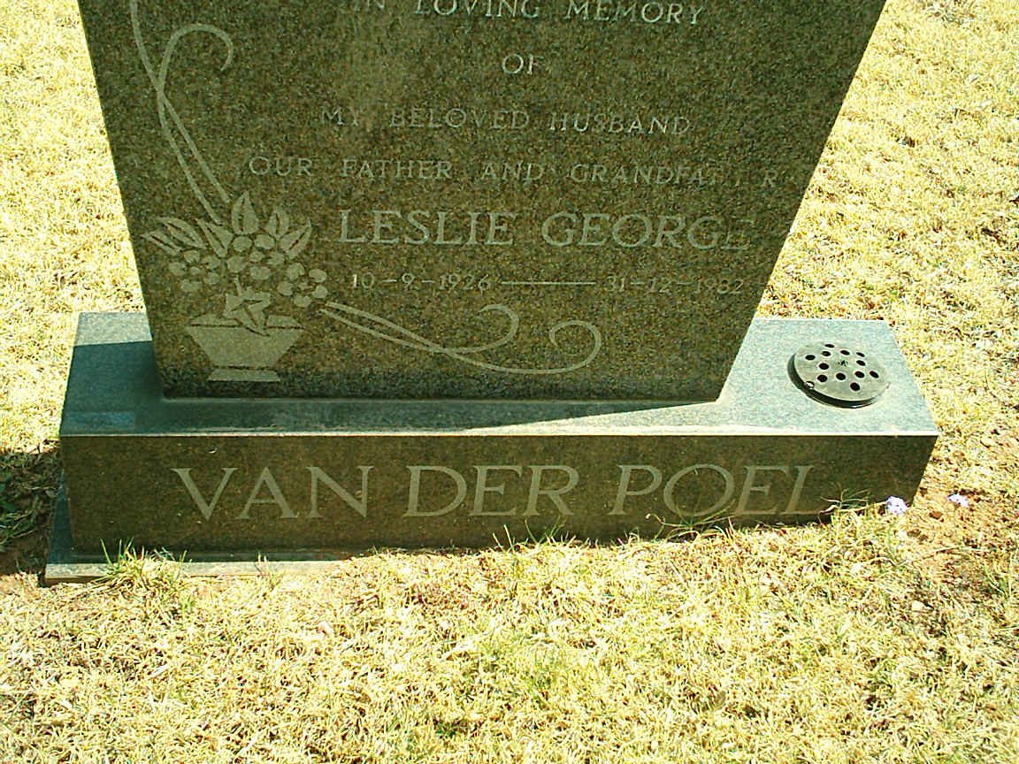 POEL Leslie George, van der 1926-1982