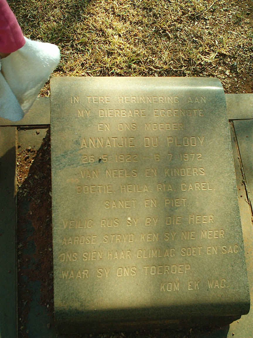 PLOOY Annatjie, du 1922-1972