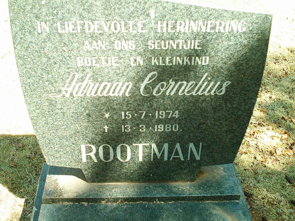 ROOTMAN Adriaan Cornelius 1974-1980
