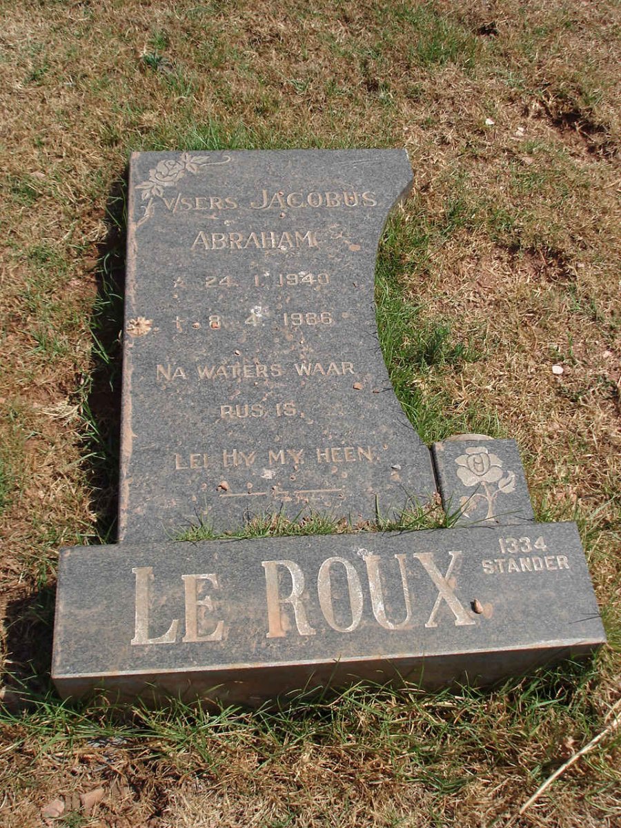 ROUX Jacobus Abraham, le 1940-1986