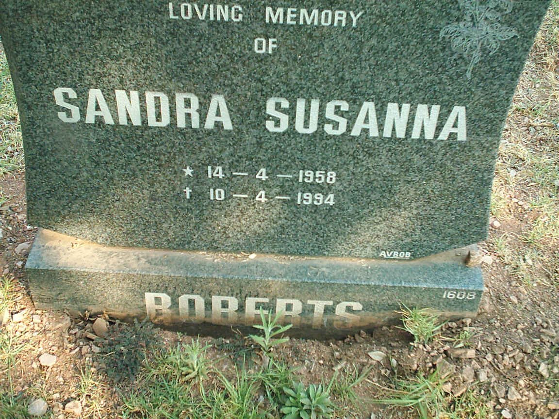 ROBERTS Sandra Susanna 1958-1994