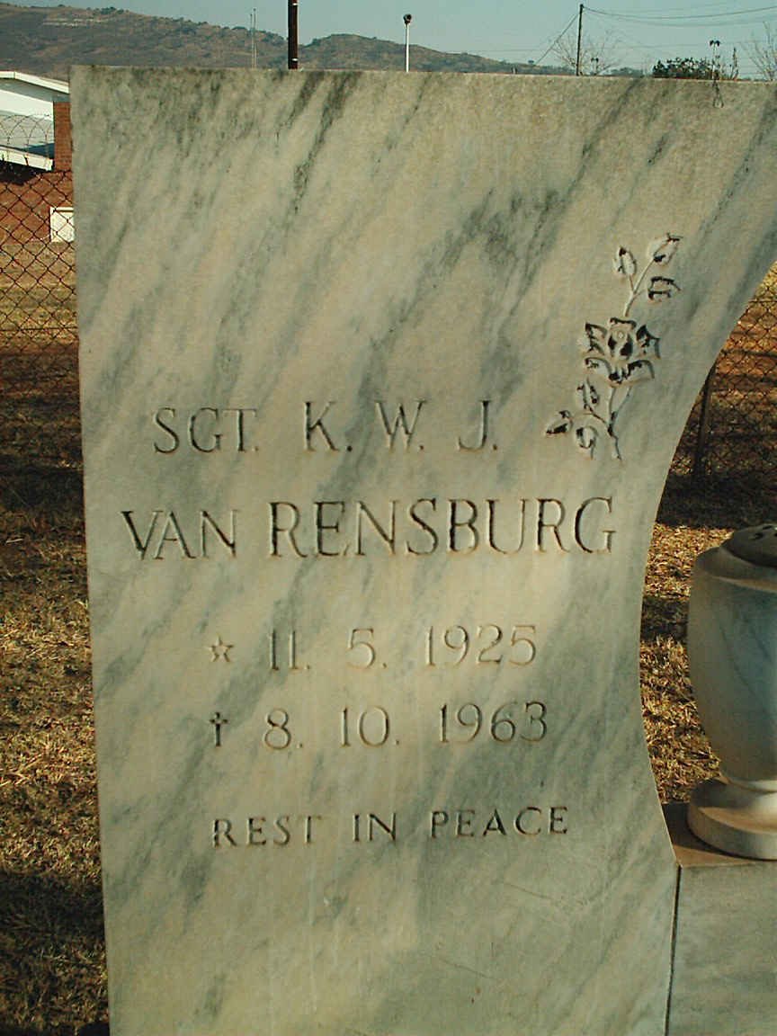 RENSBURG K.W.J., van 1925-1963